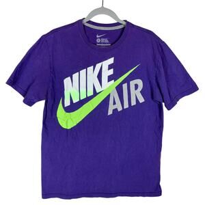 Nike T-Shirt Mens Large Purple‎ Swoosh Cotton Crew Neck Short Sleeve Pullover